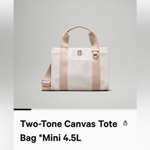 🔥Viral 🔥 Lululemon Two-Tone Canvas Tote
Bag *Mini 4.5L